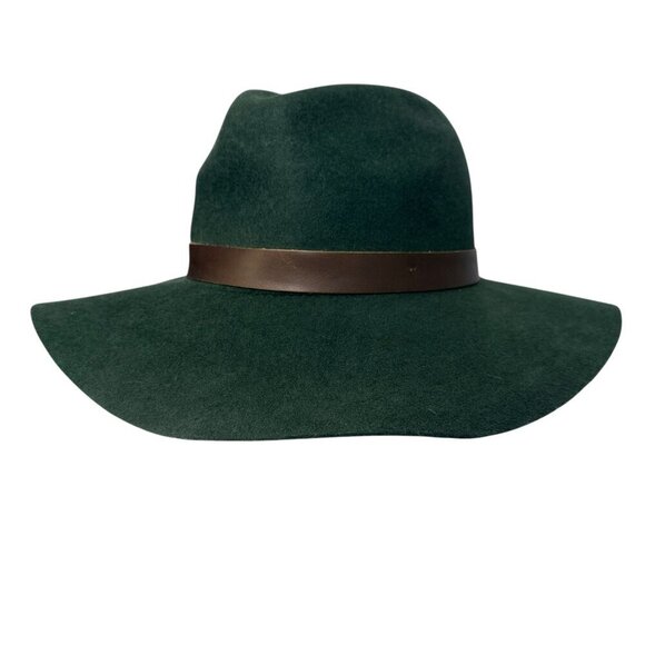 Wyeth Rancher Hat Hunter Green 100 % Wool Womens Fedora Felt One Size - Picture 5 of 13